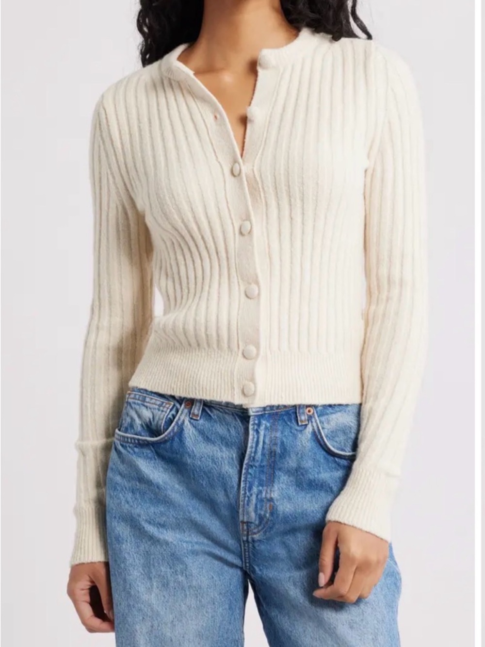 Madewell Rib Cotton & Merino Wool Blend Cardigan